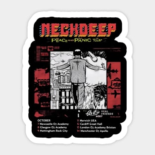 Neckdeep peace and panic UK Tour Sticker